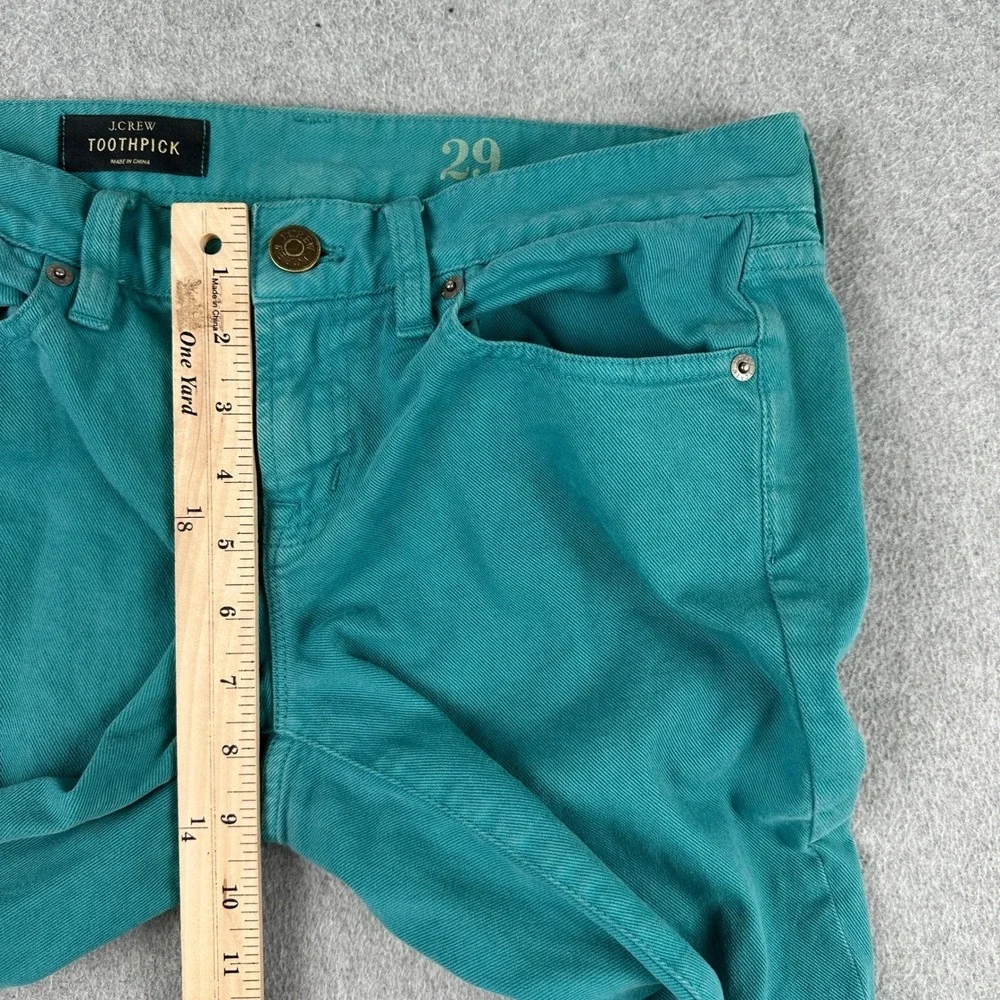 J.Crew Jeans Womens 29 Teal Toothpick Ankle Skinny Stretch Denim Pants
